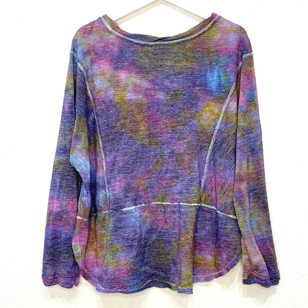 Z Supply Custom Tie Dye Long Sleeve T-Shirt Large - Picture 2 of 7